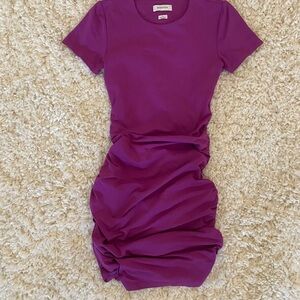 Aritzia Babaton Rich Purple Contour Midi Dress